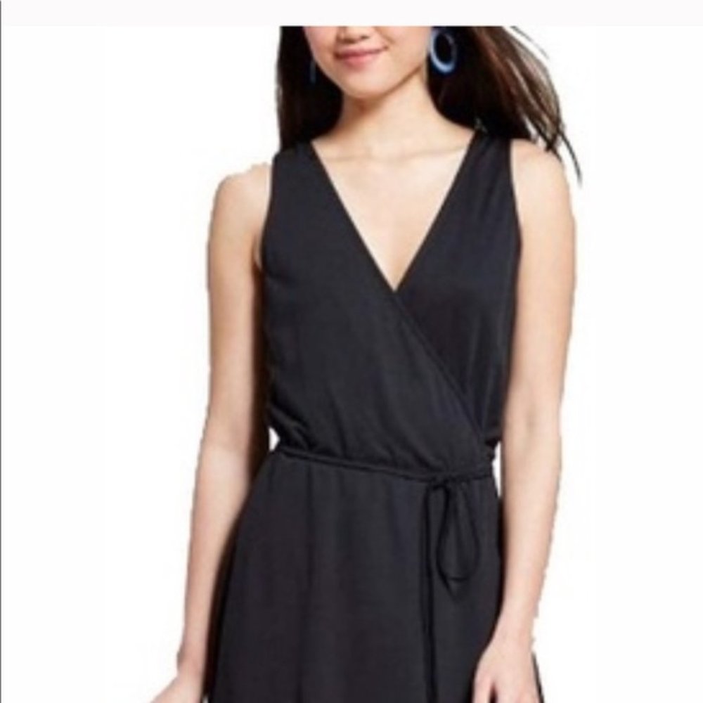 NWT Black Faux Wrap Dress